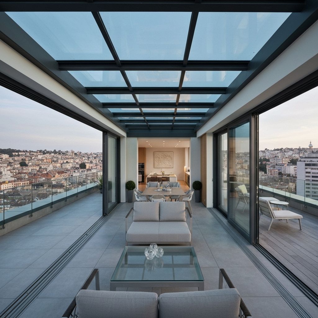 Ático con techo acristalado