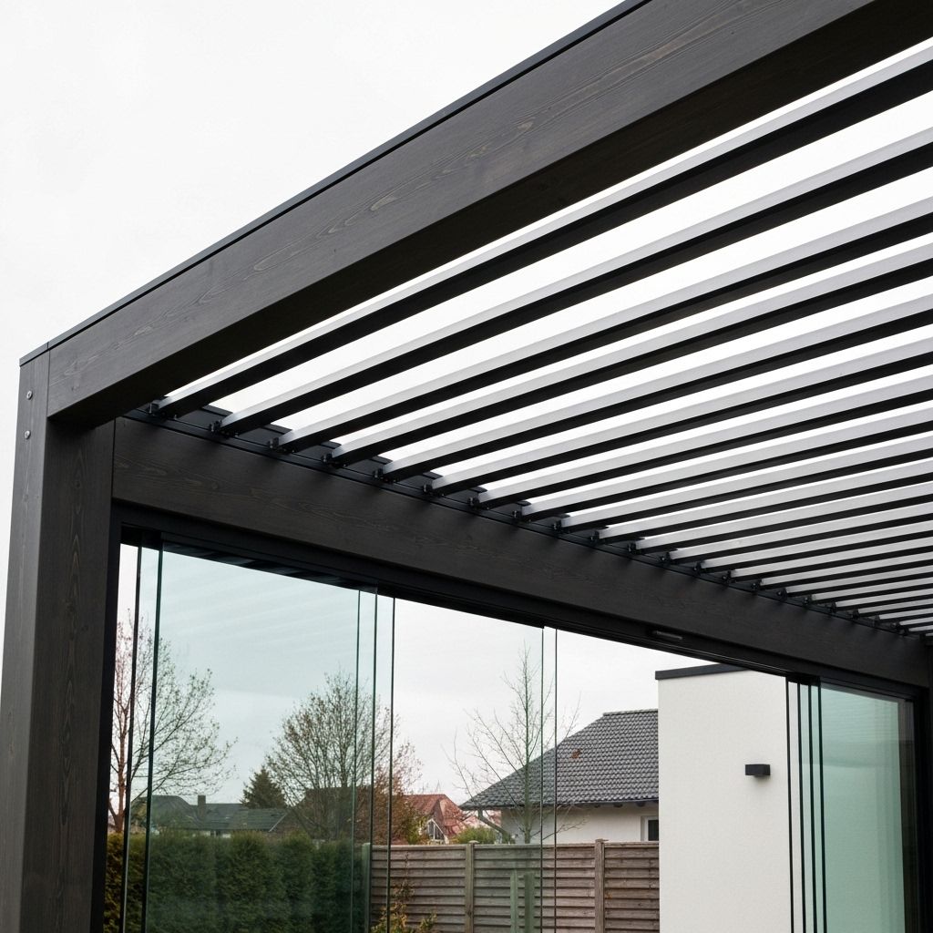 Pérgola bioclimática con cristal